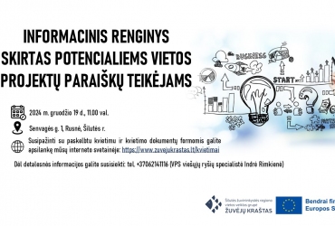 INFORMACINIS RENGINYS SKIRTAS POTENCIALIEMS VIETOS PROJEKTŲ PARAIŠKŲ TEIKĖJAMS